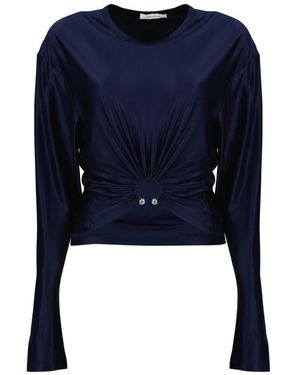 Rabanne Piercing Detail Crop Top - Blauw