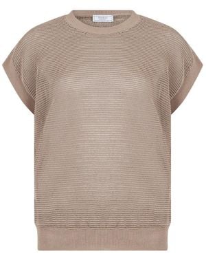 Peserico Round-Neck Knitwear - Brown
