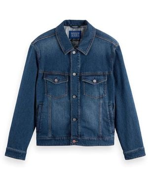 Scotch & Soda Denim Trucker Jacket Let It Rai - Blauw