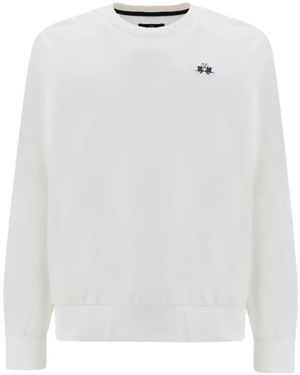 La Martina Hoodies & Sweatvesten ,Wit ,Katoen Aldo Essential Sweatshirt