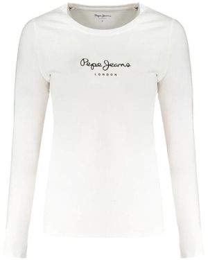 Pepe Jeans Long Sleeve Tops - White