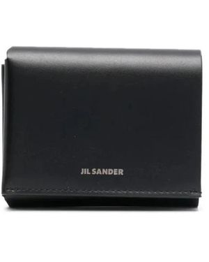 Jil Sander Accessoires ,Zwart ,Leer Origami Portemonnee