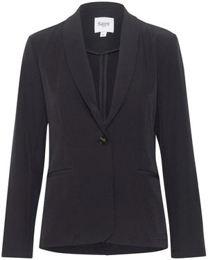 Saint Tropez Jassen ,Zwart ,Polyester Nachtelijke Hemel Blazer Met Diepe V-Hals - Blauw