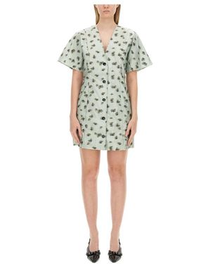 Ganni Short Dresses - Green
