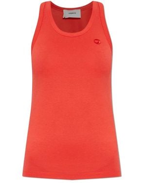 Coperni Tops ,Rood ,Katoen Embroidered Logo Tank Top