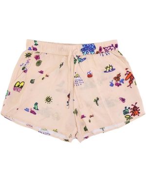 Obey Korte Broeken ,All Over Print Shorts - Roze