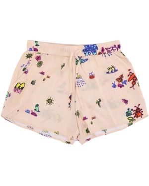 Obey Korte Broeken ,All Over Print Shorts - Roze