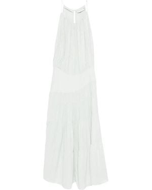 IRO Kleedjes ,Wit ,Geplooide Maxi-Jurk Met Volant