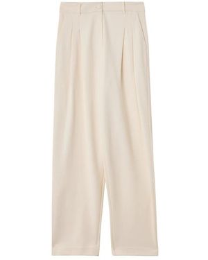 Twinset Broeken ,Pantalon Met Dubbele Plooien - Naturel