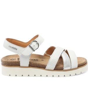 Mephisto Weiße Sandalen Mit Klettverschluss