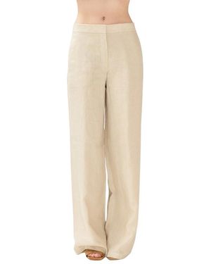 Max Mara Broeken ,Linnen Tapioca Broeken - Naturel