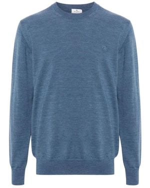 Etro Feinstrick-Rundhals-Sweatshirt - Blau