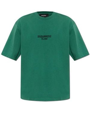 DSquared² Tops ,Groen ,Katoen Logo T-Shirt