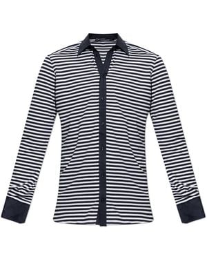 Dolce & Gabbana Overhemden ,Blauw ,Katoen Shirt Met Streepjespatroon