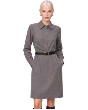 Kocca Hemdkleid Mit Schnittführung - Grau