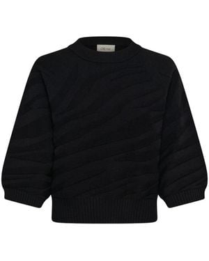 Cream Rundhals-Strickware - Schwarz