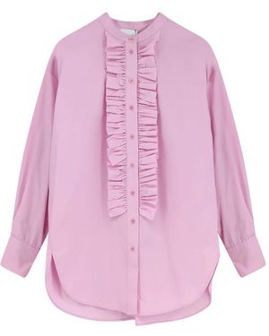 Nude Gekreukte Katoenen Blouse - Paars