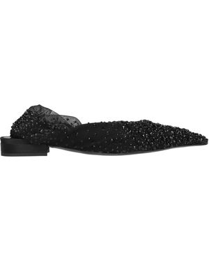 Gedebe Slingback Ballerina's Van Tule En Strassteentjes - Zwart
