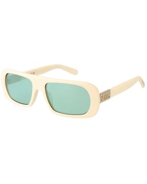 Gcds Creme Oval Verspiegelte Sonnenbrille Mit Etui - Blau