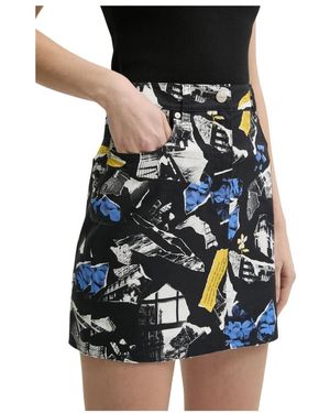 Moschino Gemusterter Jeansrock - Schwarz