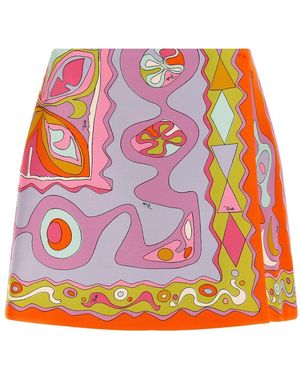 PUCCI Rokken ,Veelkleurig ,Leer Rok Met Wikkeleffect - Roze
