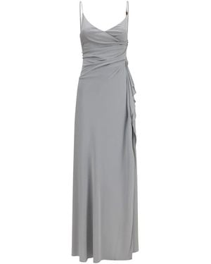 Versace Kleedjes ,Grijs ,Leer Viscose Jersey Gown
