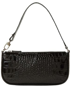 BY FAR Tassen ,Zwart ,Leer Rachel Crocodile Embossed Schoudertas