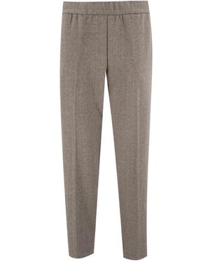 Le Tricot Perugia Straight Trousers - Grey