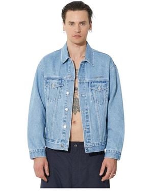 A Bathing Ape Metal Logo Pin Denim Jacket - Blauw