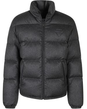 Prada Jassen ,Grijs ,Polyester Medium-Weight Cashmere Down Jacket - Zwart
