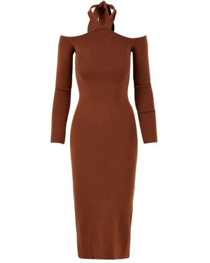 Akep Knitted Dresses - Brown