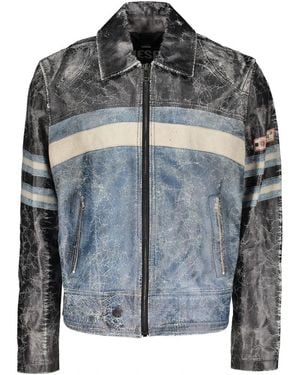DIESEL Leather Jackets - Gray