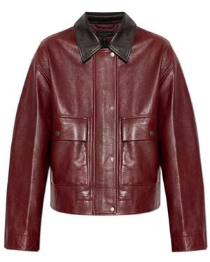 Rag & Bone Jassen ,Rood ,Leer Leren Jas