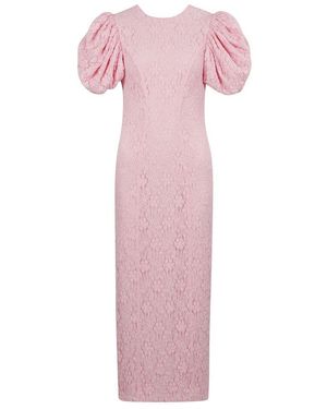 ROTATE BIRGER CHRISTENSEN Rosa ballonärmelkleid mit rückenschlitz - Pink