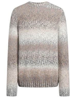 Dondup Regulärer Rundhals-Pullover Aus Bedrucktem Wollmix - Grau