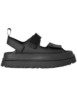 UGG Schoenen ,Zwart ,Polyester Goldenglow Platte Sandaal