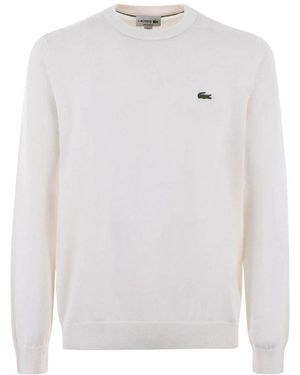 Lacoste Round-Neck Knitwear - Blanc