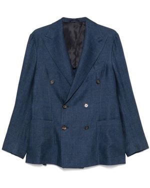 Doppiaa Blaue Doppelreihige Jacke