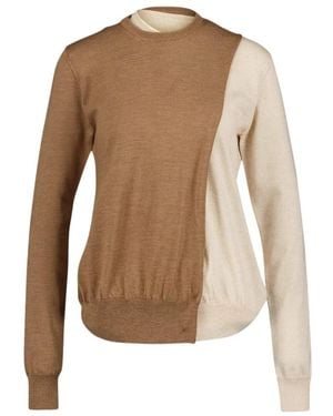 Colville Wollpullover Mit Kontrastpanel - Braun