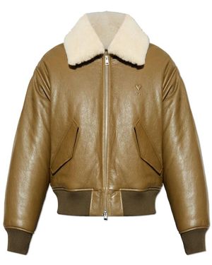 Ami Paris Leather Jackets - Groen
