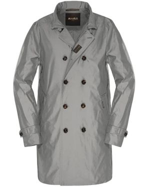 Moorer Double-Breasted Coats - Grigio