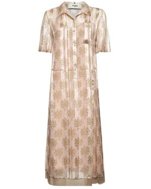 Fendi Midi Dresses - Natural