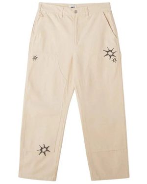 Obey Straight Trousers - Natural