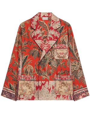 Pierre Louis Mascia Zijden Jas Met Bohemien Spirit - Rood