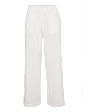 Kaffe Weite bein hohe taille hose - Weiß