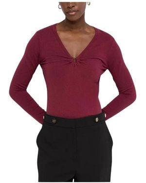 Salsa Jeans V-Neck Knitwear - Purple