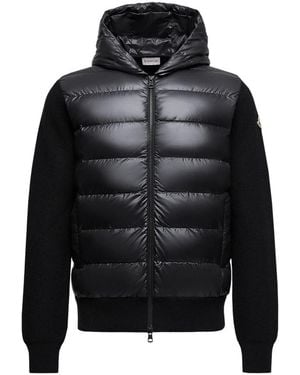 Moncler Jassen ,Zwart ,Leer Cardigan Doudoune Archivio
