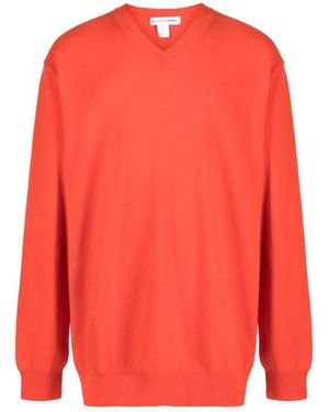 Comme des Garçons V-Neck Knitwear - Rosso