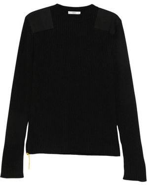 Fendi Rippstrick-Pullover Aus Wolle - Schwarz