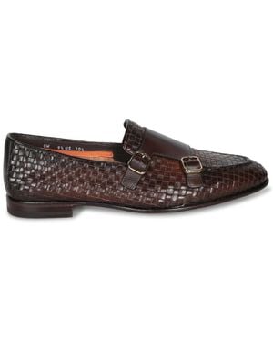 Santoni Braune Loafer Schuhe Für Männer